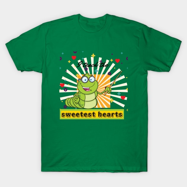 i teach the sweetest hearts - Funny snail teacher T-Shirt by O.M design